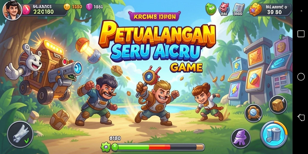 Tangkapan layar utama menampilkan aksi seru dalam gameplay Arcade.