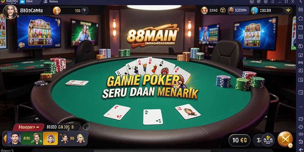 Tampilan gameplay 88MAIN yang menarik saat bermain poker.