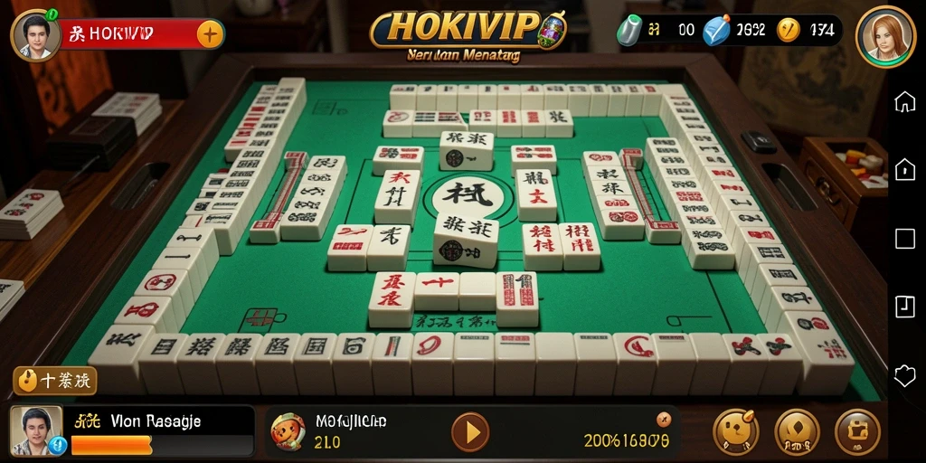 Screenshot HOKIVIP menampilkan keseruan gameplay Mahjong.