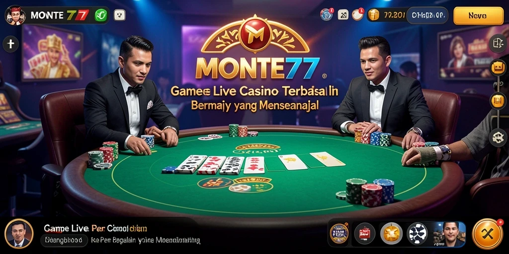 Tampilan menarik saat bermain Live Casino di MONTE77.