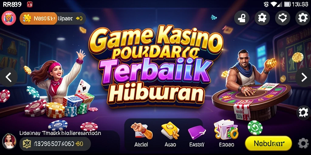 Screenshot gameplay RR89 yang menampilkan suasana kasino yang mengasyikkan.
