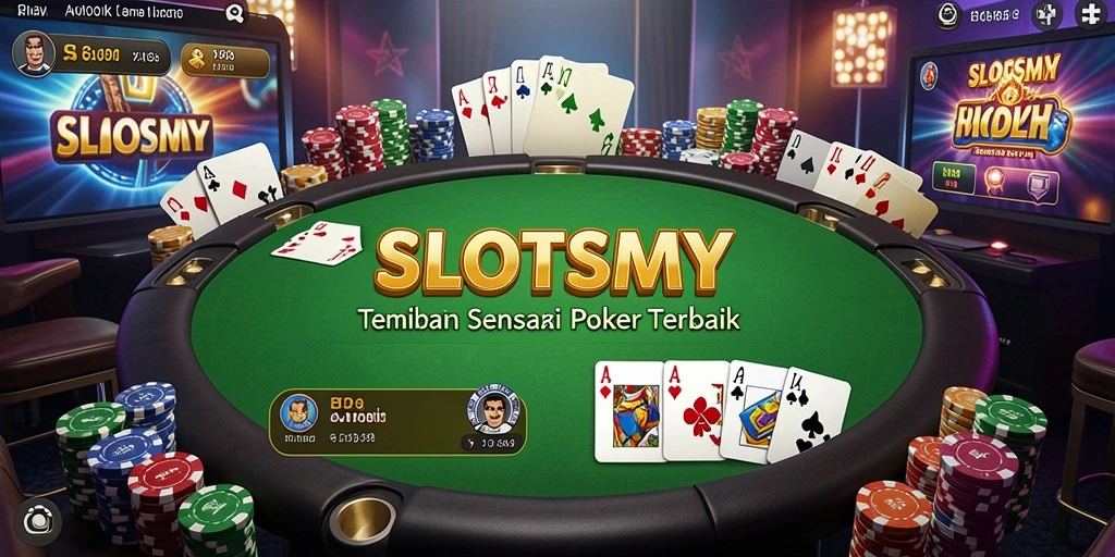 Tampilan game poker yang menegangkan dan interaktif di SLOTSMY.